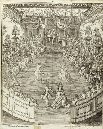 Ilustração de The Dancing Master, 1734 de Pierre Rameau