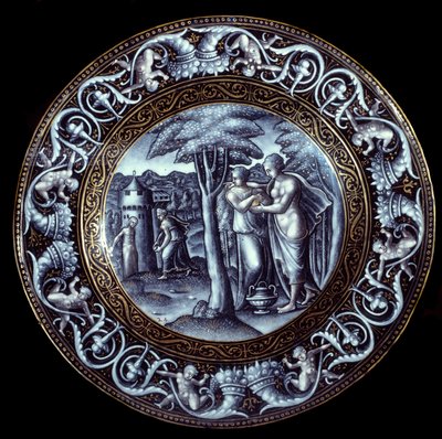 Vénus e Placa Psyche em esmalte pintado por Pierre Reymond (1513-1584) Século XVI de Pierre Reymond