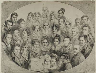 Trinta e um retratos em um oval de Pierre Roch Vigneron