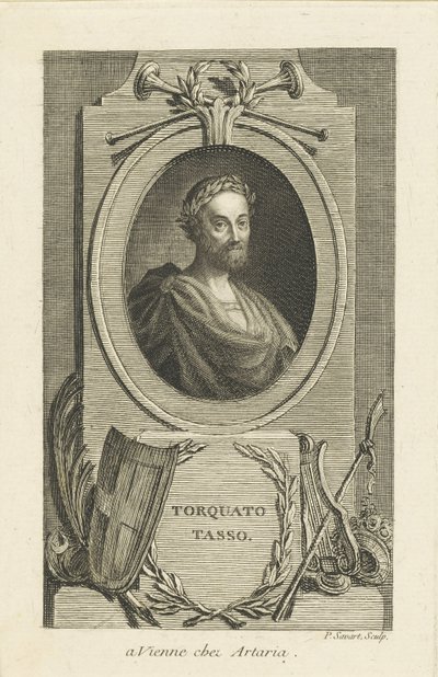 Retrato de Torquato Tasso 1544-1595, ca 1770. de Pierre Savart