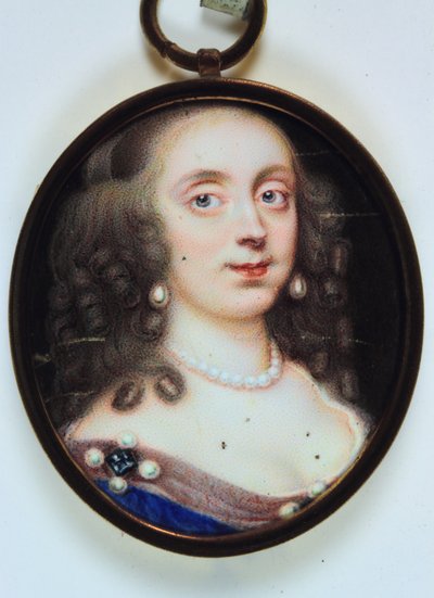 Uma senhora chamada Elizabeth Rogers, Viscountess Mansfield (aquarela em marfim) de Pierre Signac