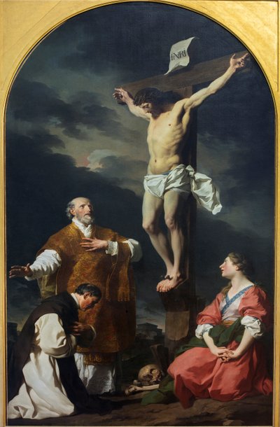 Cristo crucificado com Santo Eusébio, São Filipe Neri e Santa Maria Madalena de Pierre Subleyras