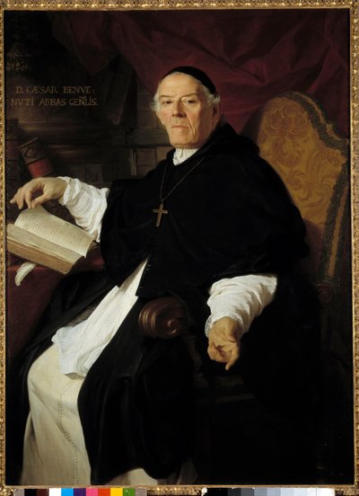 Retrato de Don Cesare Benvenuti (1669-1746), abade geral da Congregação dos Cânones de Latran Painting de Pierre Subleyras (1699-1749) 1742 Sol. 1,38x1,01 m - Retrato de Don Cesare Benvenuti (1669-1746), abade geral da congregação de Lateranense de Pierre Subleyras