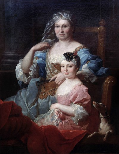 Retrato de Madame Poulhariex e sua filha de Pierre Subleyras