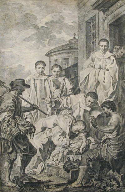 São Bento ressuscita uma criança, século XVIII. de Pierre Subleyras