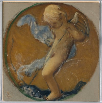Desenho, Estudo para um redondel com putto, finais do século XIX de Pierre Victor Galland