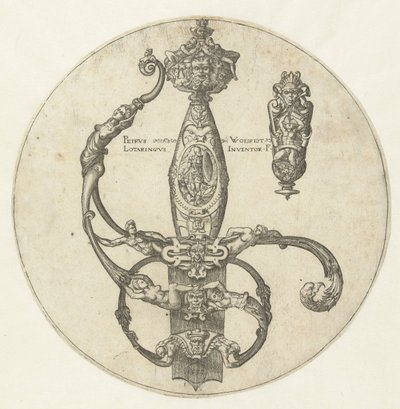 Desenho para o punho de uma espada de Pierre Woeiriot (II)