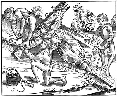 O bebê Ricardo de Pontoise crucificado pelos judeus, 1493 1849. de Pierre Wolgmuth