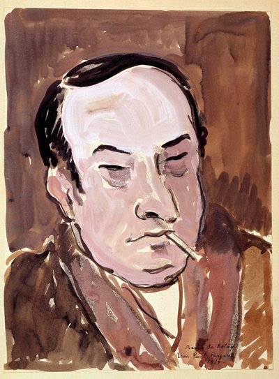 Retrato do poeta Leon Paul Fargue (1876-1947) Desenho de Pierre de Belay (1890-1947) 1934. Paris, B.N. de Pierre de Belay