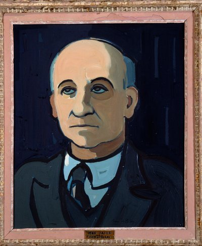 Retrato do poeta francês Max Jacob (1876-1944) Pintura de Pierre de Belay (1890-1947) Orleans do século XX. museu bela-Artes de Pierre de Belay