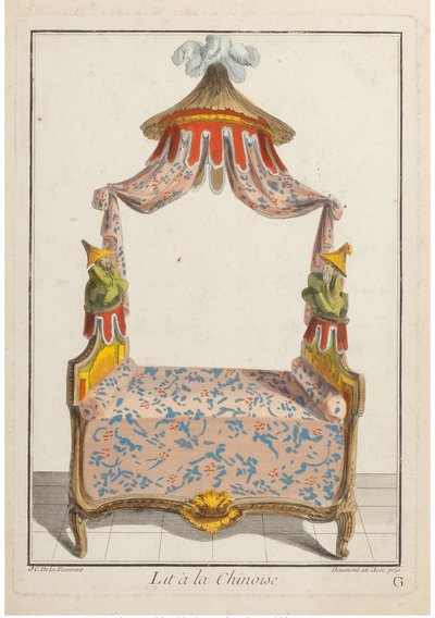 Cama em chinês, ca 1788. de Pierre de La Mesangere
