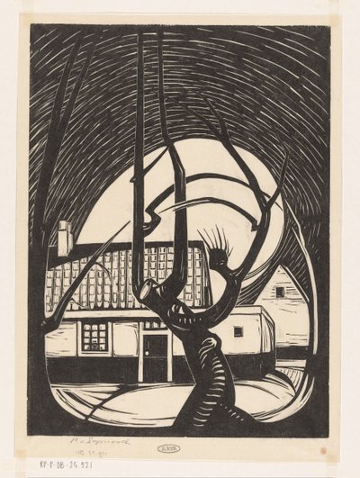 Salgueiro em frente de uma casa de Piet Egmond (signed by artist)