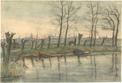 Horizonte de Amsterdã visto do oeste de Piet Mondrian