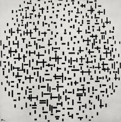 Composição em linha (composição linear) de Piet Mondrian