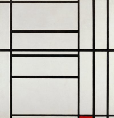 Composição nº 1 com cinza e vermelho 1938, de Piet Mondrian (1872-1944), óleo sobre tela de Piet Mondrian