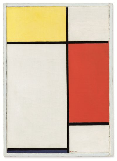 Composição: N.º II, com amarelo, vermelho e azul de Piet Mondrian