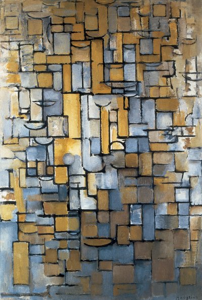 "Composição XIV" 1913 (pintura) de Piet Mondrian