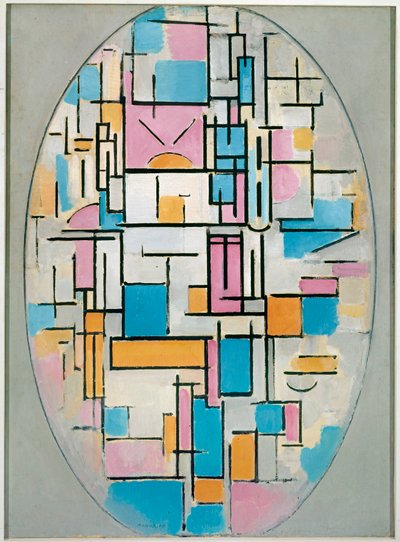 Composição em Oval com Planos de Cor 1 (óleo sobre tela) de Piet Mondrian