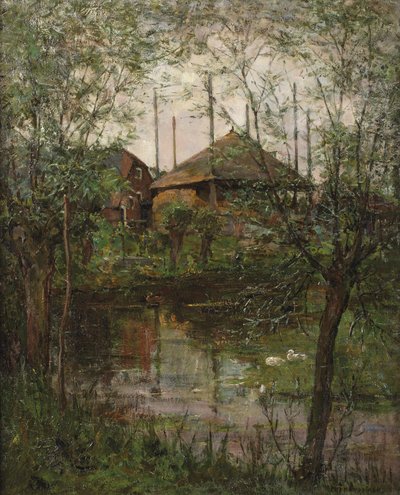 Palheiro com salgueiros, c.1897-98 (óleo sobre tela) de Piet Mondrian