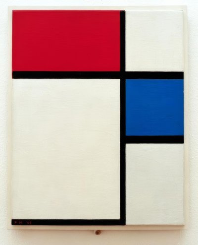 Composição No. II; Composição com azul e vermelho de Piet Mondrian