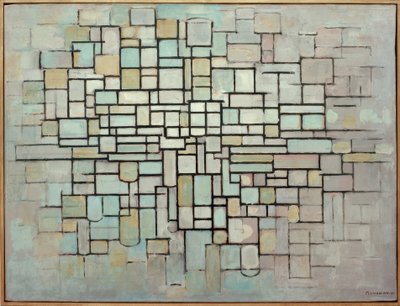 Composição No. II; Composição com linhas e cores de Piet Mondrian