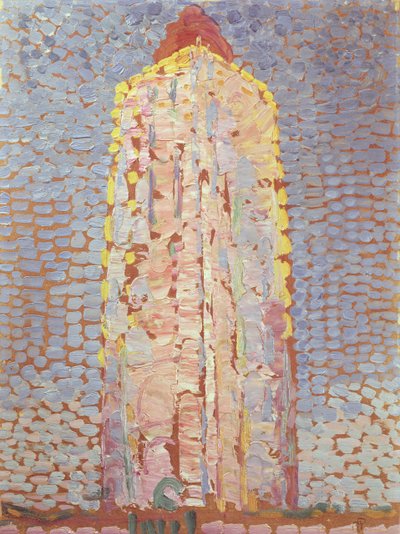 Farol em Westkapelle em Orange de Piet Mondrian