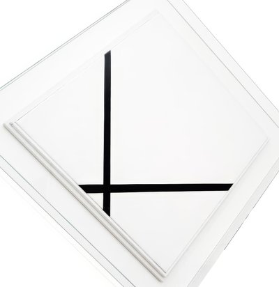 Composição de losango com duas linhas (óleo sobre tela) de Piet Mondrian