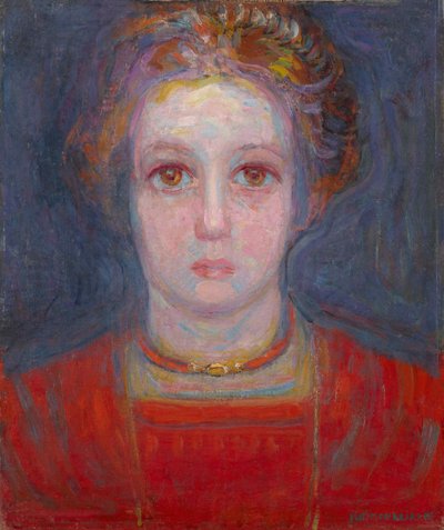 Retrato de uma garota de vermelho, 1908. de Piet Mondrian