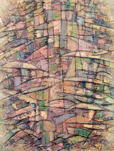 Árvore (óleo sobre tela) de Piet Mondrian
