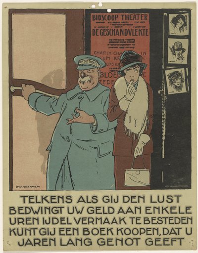 Porteiro para uma sala de cinema Campanha de divulgação do livro (título da série) de Piet van der Hem