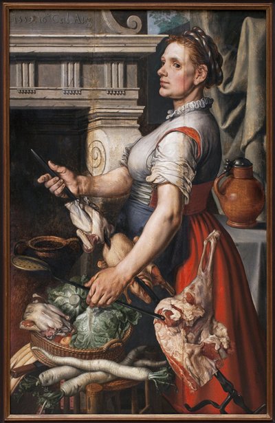 O cozinheiro. Pintura por Pieter Aertsen (1507 ou 1508-1575), óleo sobre madeira de Pieter Aertsen