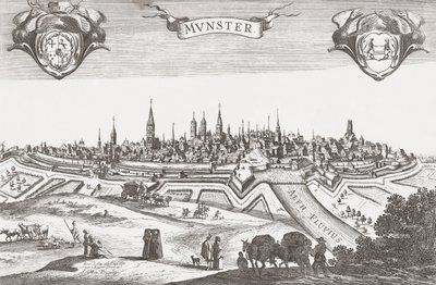 Panorama de Munster, Alemanha (impressão) de Pieter (after) Nolpe
