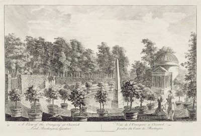 Uma visão do laranjal, jardim do senhor Burlington em Chiswick de Pieter Andreas Rysbrack