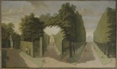 Vista dos becos do edifício Bagnio e Comed, Chiswick Villa (óleo sobre tela) de Pieter Andreas Rysbrack