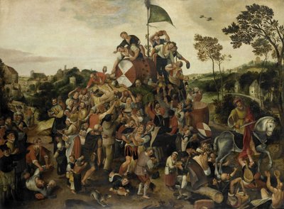 O dia de São Martinho de Kermis, c.1540-1598 (óleo sobre painel) de Pieter Balten