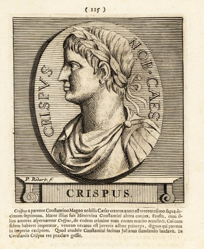 Flavius Julius Crispus, filho do imperador romano Constantino, o Gre, 1724 (gravura) de Pieter Bodart