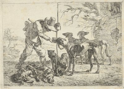 Caçador com sete cães
Vários animais (título da série) de Pieter Bodding van Laer