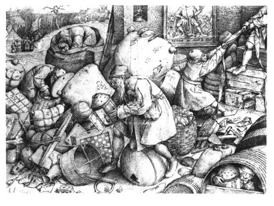 Everyman, gravado pelo galo de Hieronymus (c.1510-70) c.1558 de Pieter Bruegel the Elder