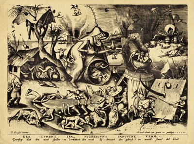 Ira, gravado por H. Cock, 1558 (gravura em madeira) de Pieter Bruegel the Elder