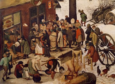 O censo em Belém, detalhe do escritório do censo de Pieter Bruegel the Elder