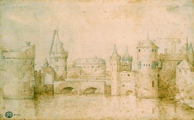 Vista das antigas fortificações de Amsterdã, Holanda, 1562 de Pieter Bruegel the Elder
