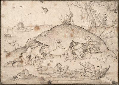 Peixes grandes comem peixes pequenos, 1556 de Pieter Bruegel the Elder