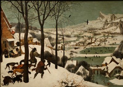 Alemão: Jäger im Schnee (inverno) ciclo mensal, cena: Os Caçadores na Neve (janeiro) de Pieter Brueghel the Elder