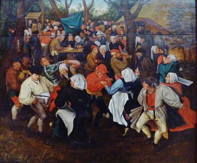 Francês:  La Danse de noce A dança do casamento de Pieter Brueghel the Younger