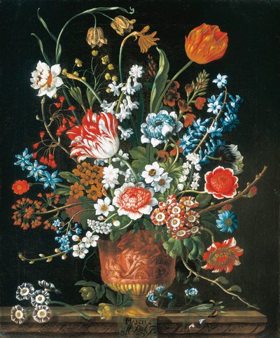Março, dos Doze Meses de Flores, um calendário floral de naturezas mortas de Pieter Casteels