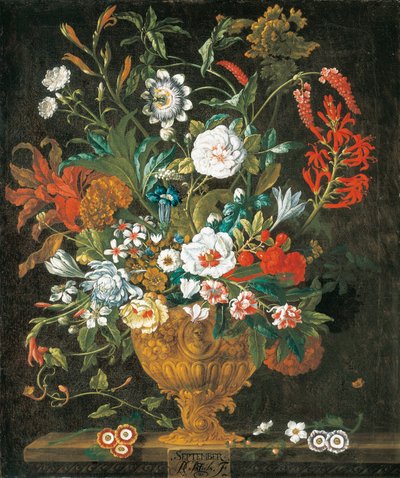 Setembro, de Os Doze Meses de Flores, um calendário floral de naturezas mortas de Pieter Casteels