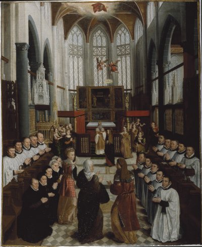 A Apresentação da Virgem no Templo, c.1530-35 (óleo sobre tela de linho) de Pieter Claeissens