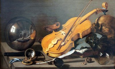 Alemão: Vanitas-Stillleben mit Selbstbildnis Vanitas Still Life mit Self-Portrait Vanitas Still Life mit Self-Portrait de Pieter Claesz