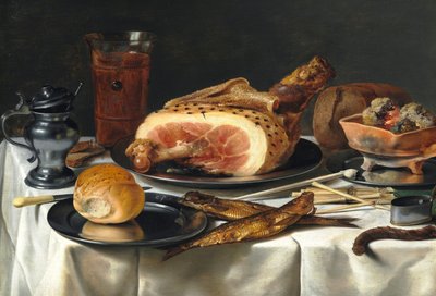 Natureza morta com fiambre de Pieter Claesz