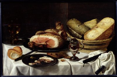 Ainda vida com presunto de Pieter Claesz